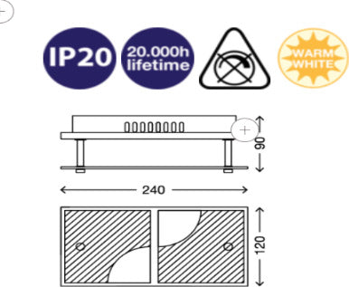 BRILONER--PLAFONIERA-LED-3W-250LUMEN-3000K-CROMO--VETRO-SATINATO-GU10