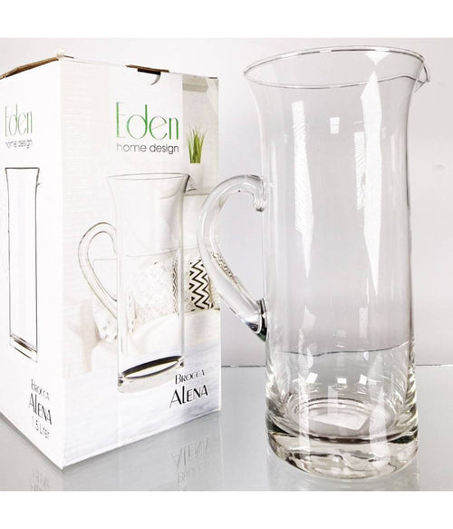 Brocca Da 1,5l Litro Jarra In Vetro Trasparente Caraffa Con Manico Per Bevande