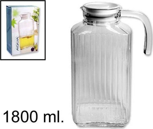 BROCCA CON TAPPO IN VETRO TRASPARENTE CARAFFA CON MANICO PER ACQUA VINO BEVANDE Casa e cucina/Stoviglie/Bicchieri e cristalli/Brocche carraffe e decanter/Brocche e caraffe Trade Shop italia - Napoli, Commerciovirtuoso.it
