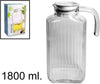 Brocca-Con-Tappo-In-Vetro-Trasparente-Caraffa-Con-Manico-Per-Acqua-Vino-Bevande