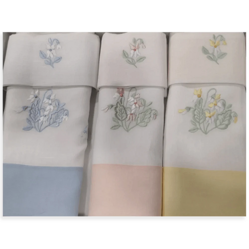 Broderie Confezione 3+3 Asciugamani Puro Lino Mammole S120 - Passarelli Biancheria