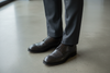 Scarpa Uomo Santoni - Derby Stringate Brogue Rondine Pelle testa di moro
