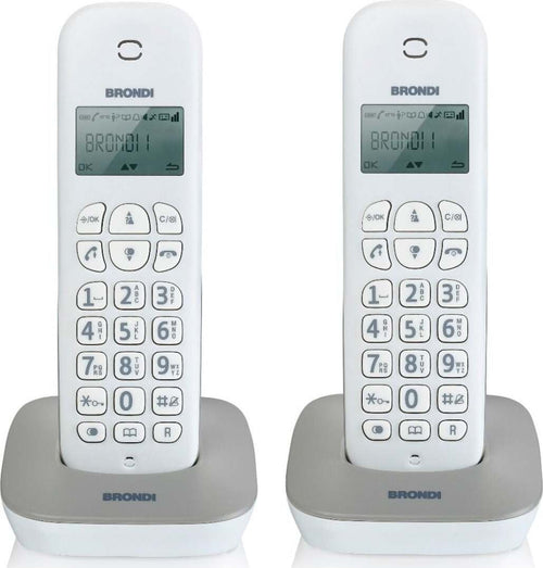 Brondi-Gala-Twin-Telefono-Cordless-Bianco/Grigio
