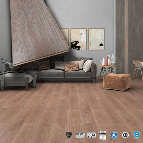 Pavimento in laminato 8mm Click Spazzolato  bisellato BRONZE 197x1205 - 10 anni garanzia (prezzo al m²)