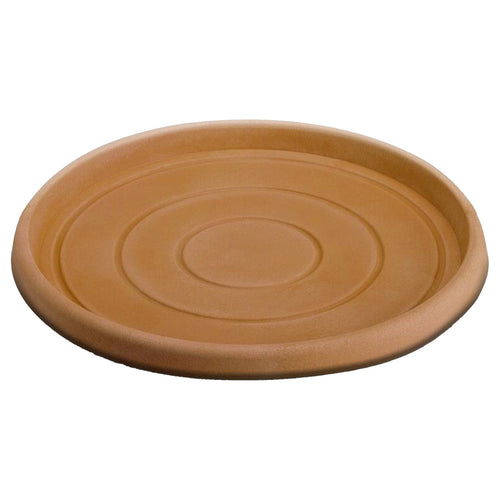 Sottovaso per vaso tondo in resina decorazione per fiori e piante Made in Italy