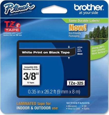 Brother - Nastro - Bianco-Nero - TZE325 - 9mm x 8mt Cancelleria e prodotti per ufficio/Elettronica per ufficio/Accessori/Accessori per etichettatrici Eurocartuccia - Pavullo, Commerciovirtuoso.it
