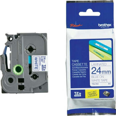 Brother - Nastro - Blu-Bianco - TZE252 - 24mm x 8mt Cancelleria e prodotti per ufficio/Elettronica per ufficio/Accessori/Accessori per etichettatrici Eurocartuccia - Pavullo, Commerciovirtuoso.it
