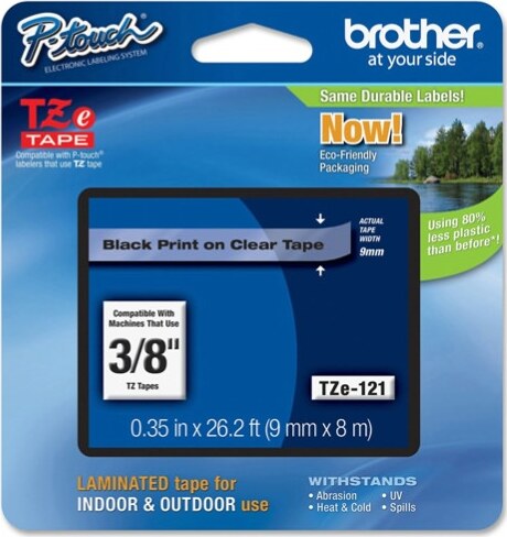 Brother - Nastro - Nero-Trasparente - TZ121 - 9mm x 8mt Cancelleria e prodotti per ufficio/Elettronica per ufficio/Accessori/Accessori per etichettatrici Eurocartuccia - Pavullo, Commerciovirtuoso.it