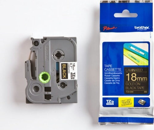 Brother - Nastro - Oro-Nero - TZE344 - 18mm x 8mt Cancelleria e prodotti per ufficio/Elettronica per ufficio/Accessori/Accessori per etichettatrici Eurocartuccia - Pavullo, Commerciovirtuoso.it