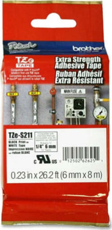 Brother - Nastro con adesivo resistente - Nero-Bianco - TZES211 - 6mm x 8mt Cancelleria e prodotti per ufficio/Elettronica per ufficio/Accessori/Accessori per etichettatrici Eurocartuccia - Pavullo, Commerciovirtuoso.it