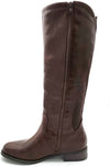 Brown - Stivali donna in ecopelle con elastico marrone