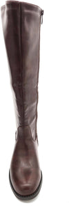 Brown - Stivali donna in ecopelle con elastico marrone