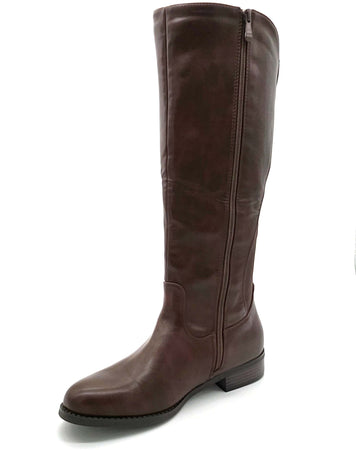 Brown - Stivali donna in ecopelle con elastico marrone