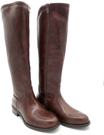 Brown - Stivali donna in ecopelle con elastico marrone