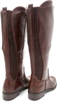 Brown - Stivali donna in ecopelle con elastico marrone