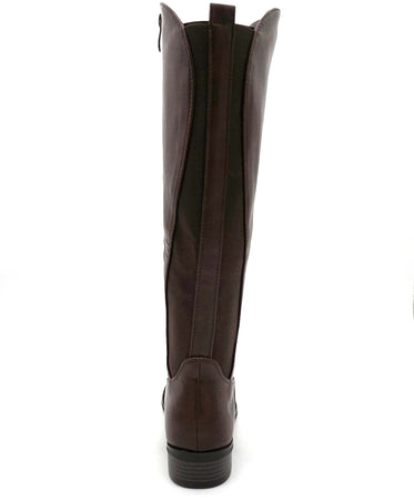 Brown - Stivali donna in ecopelle con elastico marrone
