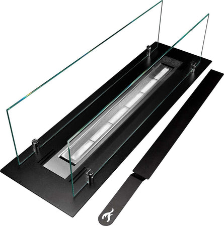 Bruciatore a Bioetanolo in Acciaio con vetri serbatoio da incasso da 0,7 lt 65 cm Fai da te/Caminetti e accessori/Caminetti gel ed etanolo Decor Space - Altamura, Commerciovirtuoso.it