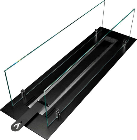 Bruciatore a Bioetanolo in Acciaio con vetri serbatoio da incasso da 0,7 lt 65 cm Fai da te/Caminetti e accessori/Caminetti gel ed etanolo Decor Space - Altamura, Commerciovirtuoso.it