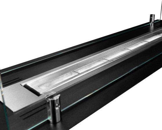 Bruciatore a Bioetanolo in Acciaio con vetri serbatoio da incasso da 0,7 lt 65 cm Fai da te/Caminetti e accessori/Caminetti gel ed etanolo Decor Space - Altamura, Commerciovirtuoso.it