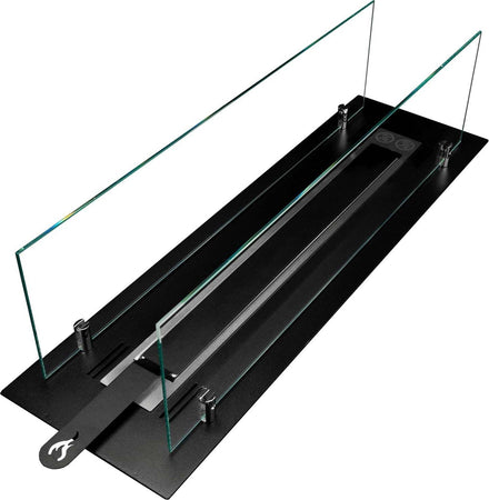 Bruciatore a Bioetanolo in Acciaio con vetri serbatoio da incasso da 1 lt 100 cm Fai da te/Caminetti e accessori/Caminetti gel ed etanolo Decor Space - Altamura, Commerciovirtuoso.it