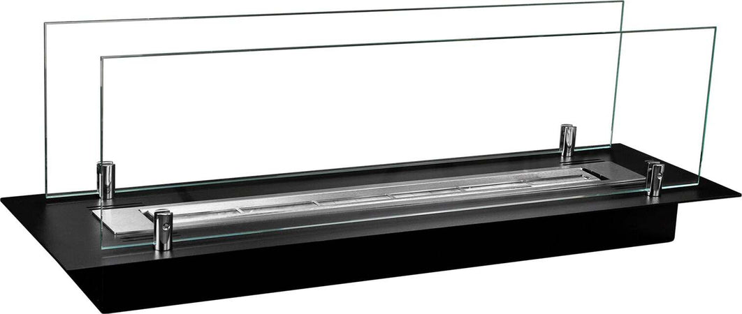 Bruciatore a Bioetanolo in Acciaio con vetri serbatoio da incasso da 1 lt 100 cm Fai da te/Caminetti e accessori/Caminetti gel ed etanolo Decor Space - Altamura, Commerciovirtuoso.it