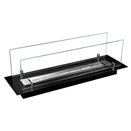 Bruciatore a Bioetanolo in Acciaio con vetri serbatoio da incasso da 1 lt 100 cm