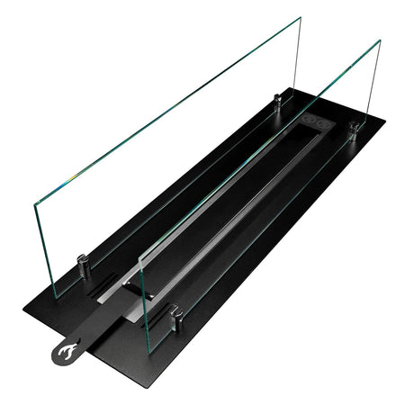 Bruciatore a Bioetanolo in Acciaio con vetri serbatoio da incasso da 1 lt 100 cm