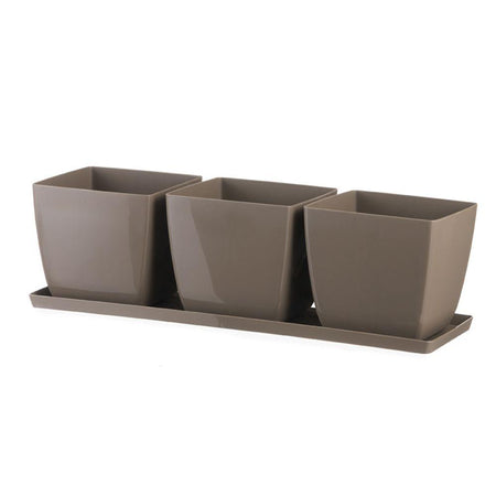Set "Trio Santiago" vasi in resina per fiori e piante da esterno e giardino