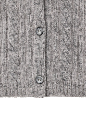 Gran Sasso Cardigan con Lavorazione Trecce in Grigio da donna