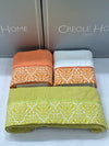 Set Asciugamani 3+3 Creole Firenze Flo  Spugna di Cotone