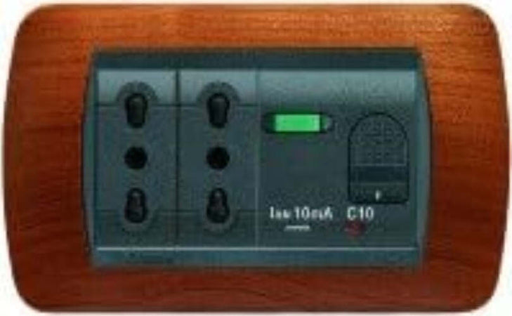 BTICINO---PLACCA-4-MODULI-IN-LEGNO-DI-CILIEGIO-L4804LCA
