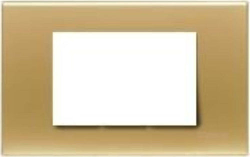 BTICINO-LIGHT---PLACCA-3-MODULI---COLORE-ORO-SATINATO-E-MATERIALE-TECNOPOLIMERO