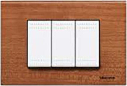 BTICINO-LIGHT---PLACCA-3-MODULI-IN-LEGNO-CILIEGIO-AMERICANO