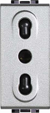 BTICINO-LIGHT-TECH---PRESA-2P+T-BIPASSO-INTERASSE---19mm-e-26mm---ALVEOLI-SCHERMATI