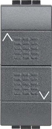 BTICINO-LIVING---COMMUTATORE-DOPPIO-TASTO-(1-0-2)---16A-250-Vac---COLORE-ANTRACITE