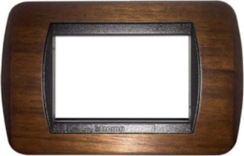 BTICINO-LIVING---PLACCA-3-MODULI---IN-LEGNO-MOGANO