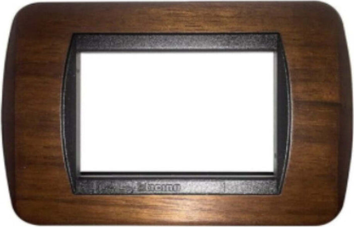 BTICINO-LIVING---PLACCA-3-MODULI---IN-LEGNO-MOGANO