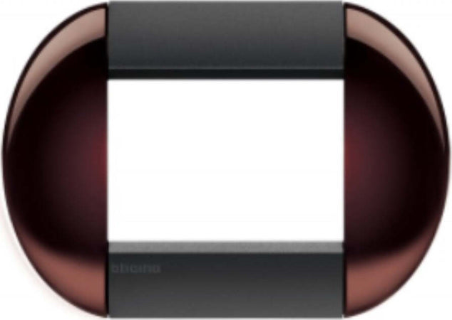 BTICINO-LIVING---PLACCA-TONDA-3-MODULI---COLORE-BROWN