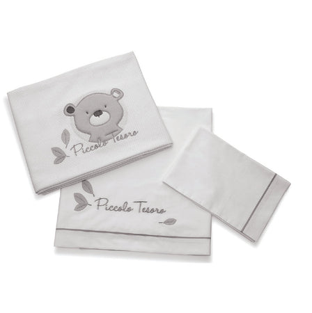 Completo Tessile 3 Pz Cuoricini Bubù Grigio