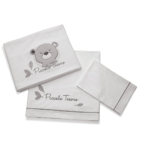 Completo Tessile 3 Pz Cuoricini Bubù Grigio