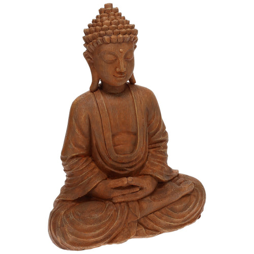 Statua decorativa in resina Buddha in meditazione per veranda e giardino h 37 cm
