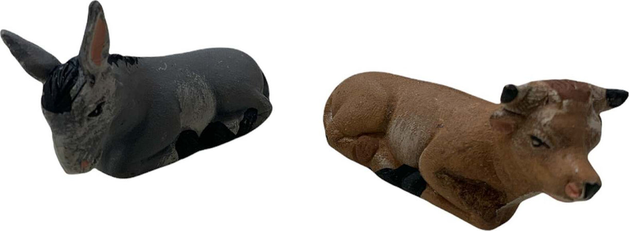 Bue ed Asinello set 2 pezzi statuetta in terracotta artigianale per presepe napoletano da h 3 cm x 5 cm Casa e cucina/Decorazioni per interni/Addobbi e decorazioni per ricorrenze/Decorazioni natalizie/Presepi/Statuine e fondali per il presepe MagiediNatale.it - Altamura, Commerciovirtuoso.it