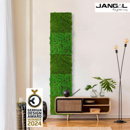 JANGAL Pannelli acustici Modulabili in FLORA sintetica ULTRAREALISTICA 52x52cm mod. FOREST GREEN BULK - Eternal Parquet
