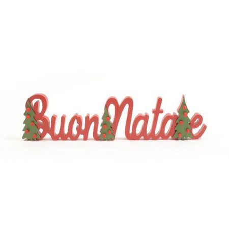Scritta decorativa "Buon Natale" in legno decorazione natalizia