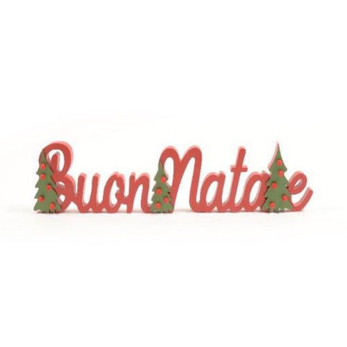 Scritta decorativa Buon Natale in legno decorazione natalizia
