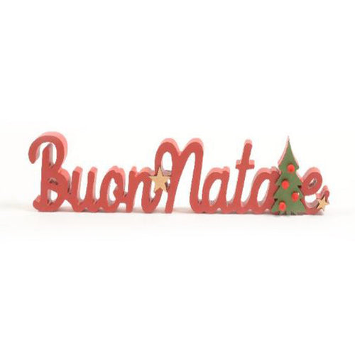 Scritta decorativa Buon Natale in legno decorazione natalizia