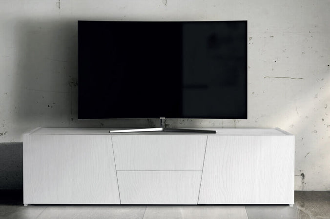 BURTON---mobile-porta-tv-moderno-in-abete-spazzolato-165x45x45-Bianco-Milani-Home