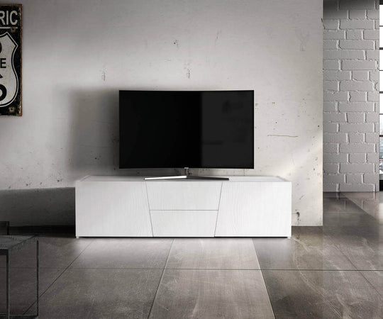 BURTON---mobile-porta-tv-moderno-in-abete-spazzolato-165x45x45-Bianco-Milani-Home
