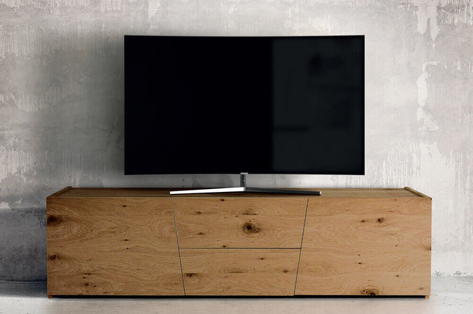 BURTON---mobile-porta-tv-moderno-in-rovere-spazzolato-165x45x45-Marrone-Milani-Home