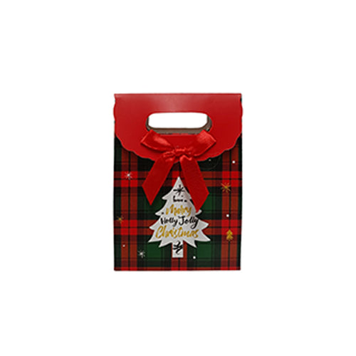 Busta regalo sacchetto tessuto scozzese per regali natalizi